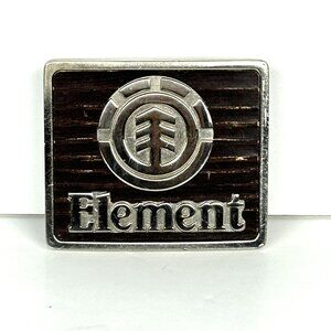 Element‎ Belt Buckle Mens Metal Skateboarding Brown Silver 3"x2.5"